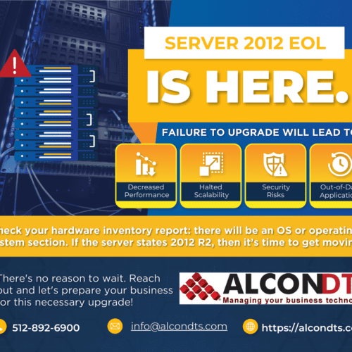 Copy of Server 2012 EOL Is Here | ALCON DTS: Austin, TX Best Managed IT Support Services Windows Server Upgrade