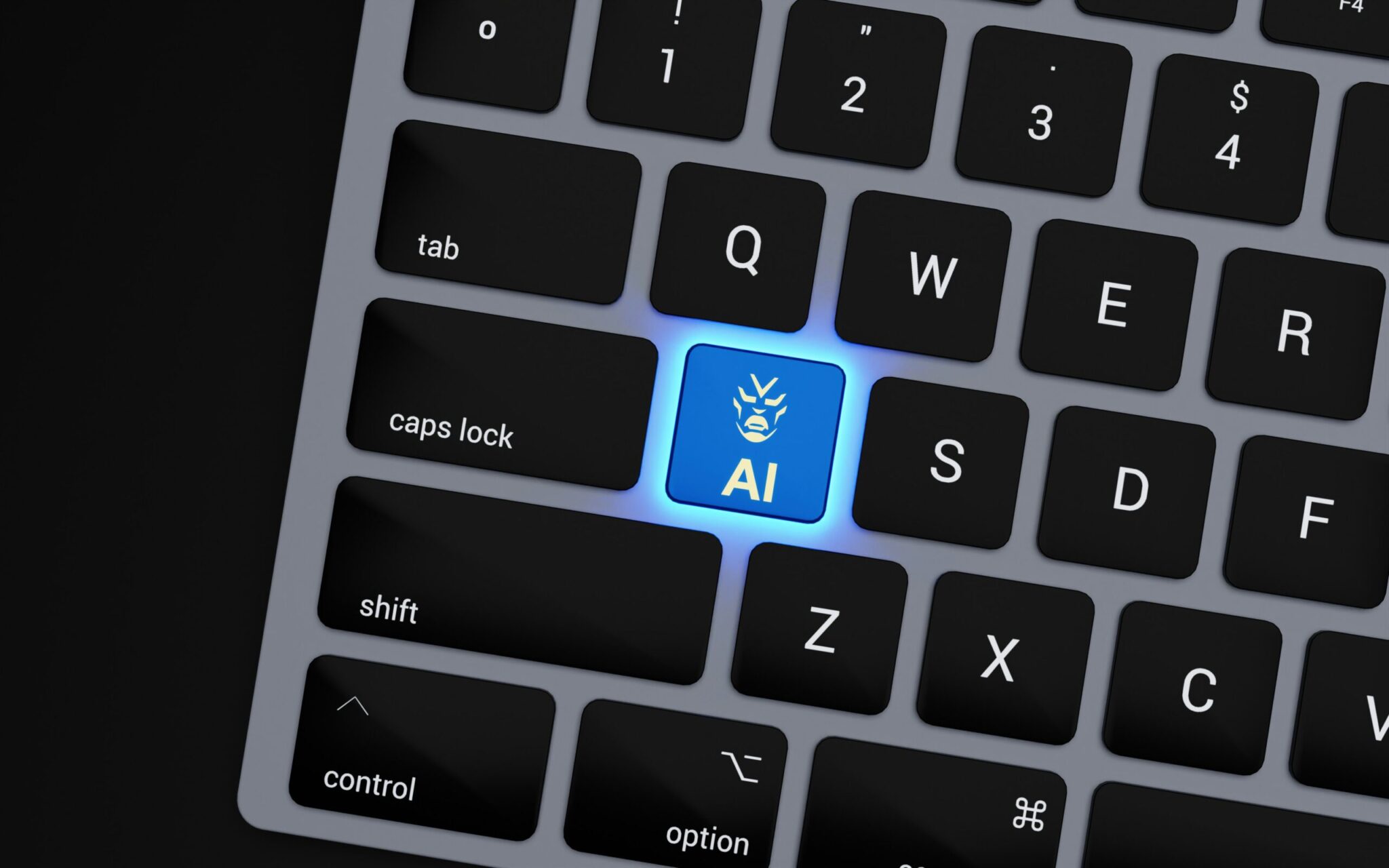 5-New-Trends-from-a-Study-on-the-State-of-AI-at-Work-scaledjpg | ALCON DTS: Austin, TX Best Managed IT Support Services a close up of a keyboard with a blue button