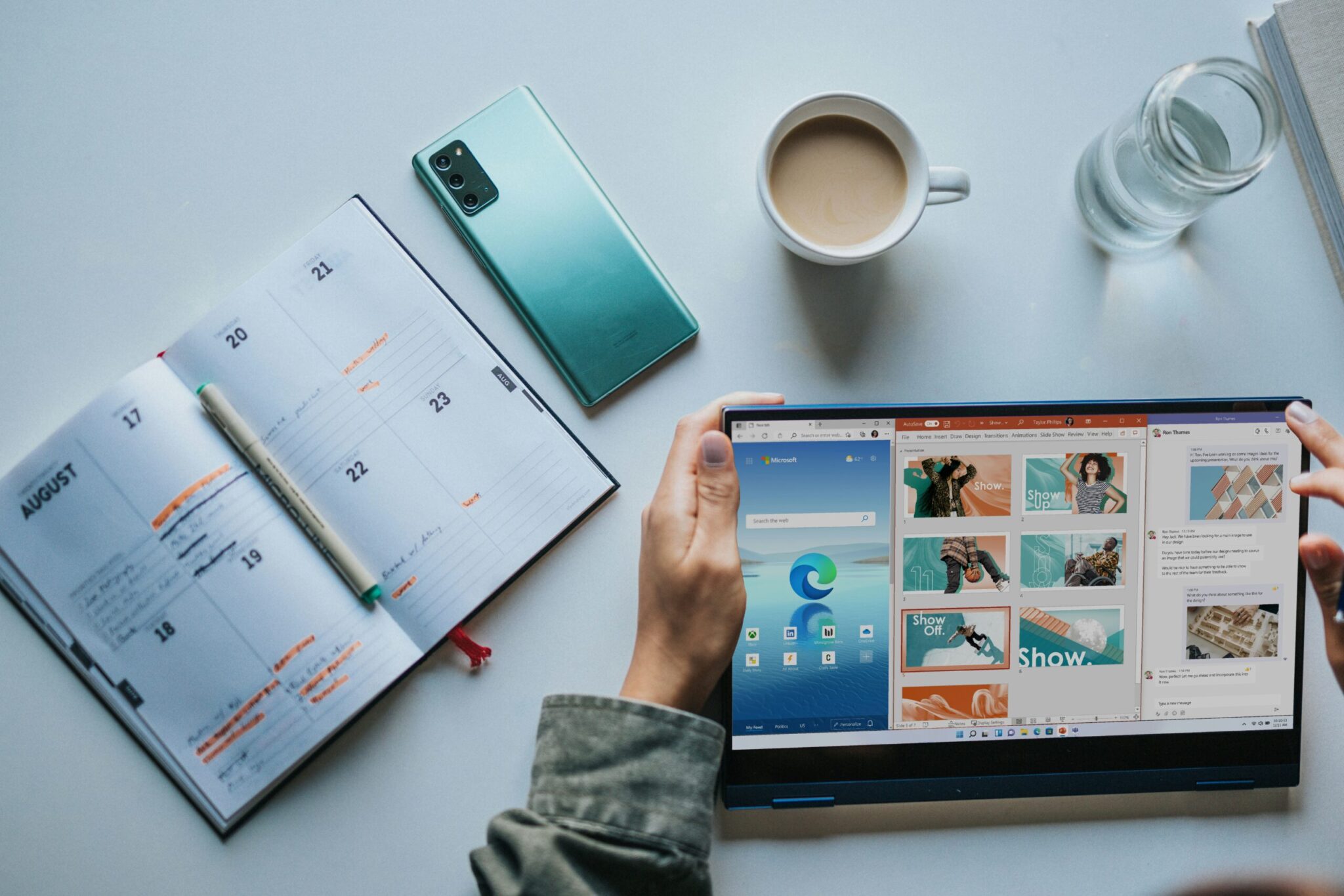 10-Tips-To-Get-The-Most-Out-Of-Your-Microsoft-365-Apps-scaledjpg | ALCON DTS: Austin, TX Best Managed IT Support Services person using Windows 11 computer beside white ceramic mug on white table