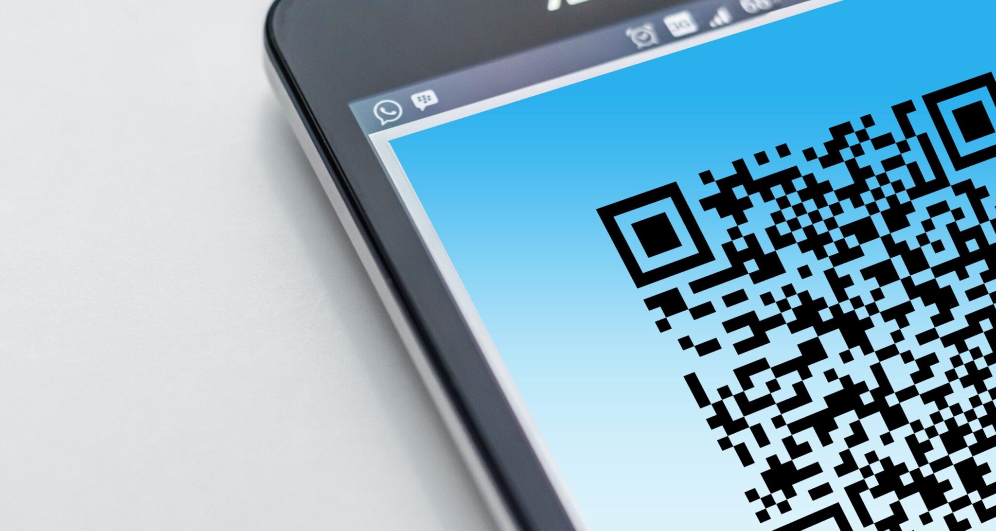 pexels-pixabay-278430-scaledjpg | ALCON DTS: Austin, TX Best Managed IT Support Services Free High-resolution close-up of a smartphone displaying a QR code on its screen. Stock Photo